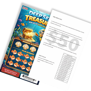 Cartes à gratter gagnantes personnalisées avec impression numérique, pelliculage UV sélectif, en carton/carton duplex/papier journal, pour billets de loterie à gratter - Product Image 4