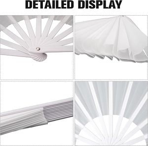 13 Inch Loud Noise Black Fabric Custom Printing Wooden Plastic <b>Large</b> Handfan With Logo for Dance - Product Image 6