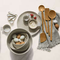 Ensemble de cuisson en céramique en grès moucheté de style nordique ensemble de tasses à mesurer avec poignée numérique