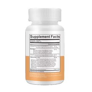 קפסולות תערובת צמחים ויטה הול עם אשוגנדה, מאקה וחילבה לתמיכה בتركيز למבוגרים - 60 כמוסות - Product Image 2