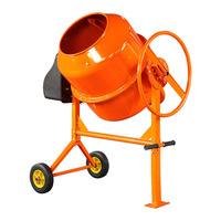 Petite bétonnière électrique horizontale et verticale, mélangeur multifonction à tambour pour ciment, usage domestique et chantier, orange, haute capacité