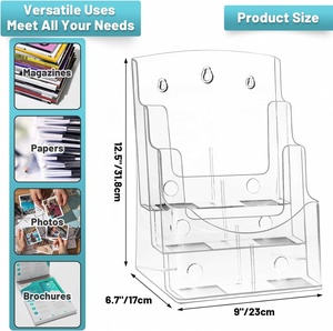 <span class=keywords><strong>A4</strong></span> A5 A6 bán buôn nhiều túi tờ rơi Kệ chủ Countertop Brochure Dispenser rõ ràng nhựa hiển thị đứng - Product Image 6