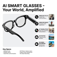 Lunettes IA en promotion : Traduction en temps réel, caméra 200W, prise de vue anti-tremblement, enregistrement vidéo HD, lunettes intelligentes multifonctionnelles