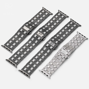 Bracelet de montre Apple personnalisé en moissanite VVS, luxe, style hip-hop, en argent sterling 925, serti de pierres, bijoux fins - Product Image 1