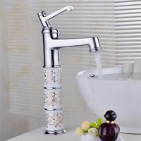 Robinet mélangeur de lavabo KD-203F de haute qualité, couleur argent électroplaqué, avec eau froide et chaude, pour salle de bain et jardin