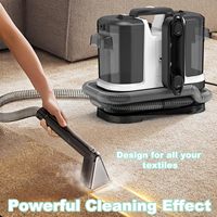 Nettoyeur de tapis portable sans sac électrique pour hôtel et usage domestique, aspiration puissante 18Kpa, autonettoyant, grand réservoir d'eau double