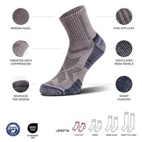 Chaussettes de randonnée légères en laine mérinos, coupe basse, anti-ampoules, unisexes, pour hommes et femmes