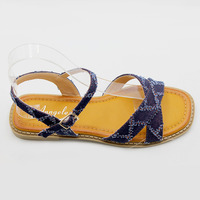 Barchon grande taille dames européennes et américaines sandales d'été mode plage personnalité Denim mode tongs pantoufles