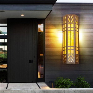 Lámpara de pared LED para exteriores, resistente a la lluvia, estilo chino, imitación mármol, diseño retro para hoteles y villas. - Product Image 1