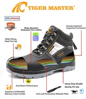 Chaussures de sécurité Tiger Master CE S3 en cuir de vache noir, bottes de travail, embout en acier, antistatiques, résistantes à l'huile et à l'eau, antidérapantes pour hommes