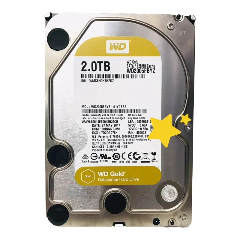 WD2005FBYZ Gold 2TB Enterprise Class Hard Disk Drive - 7200 RPM Class SATA 6Gb/s 128MB Cache 3.5 Inch Hard disk