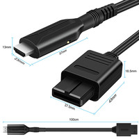 Interface de console de jeu transfrontalière PS2/WII/N64 vers convertisseur HD 1080P avec câble de 1m et alimentation, modèle YMDH-PS2/WII/N64