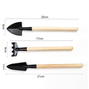 Ensemble d'outils de jardinage Basil Mini, 3 pièces, en fer, avec manche en bois, outils de jardin durables pour planter des fleurs et des plantes succulentes - Product Image 5