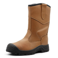 Bottes de sécurité montantes anti-choc, anti-perforation, antidérapantes et résistantes à l'usure avec embout en acier pour chantier de construction