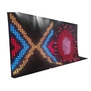 Tirai led p5 P9 p10 p20 dalam ruangan terprogram layar Gorden led pixelflex led Harga tirai kain led penglihatan