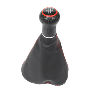 Car Gear <b>Knob</b> Leather <b>Shift</b> Lever Cover For Volkswagen Polo Golf 4 Ergonomic Design D17 D18 D19 - Product Image 2