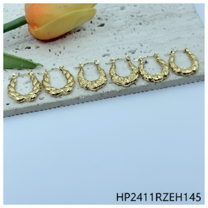 In acciaio inossidabile 3 paia di orecchini cardati a cerchio e pendenti disegni alla moda con pietre di zircone Value Pack per Look quotidiano - Product Image 1