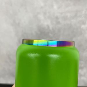 Gobelets en verre en acier inoxydable de 16 oz avec revêtement arc-en-ciel et pailles, pour gravure laser - Product Image 3