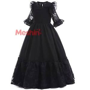 Vestido Largo de Encaje Vintage Elegante para Niñas, Ideal para Halloween, Disfraces y Eventos Formales - Product Image 1