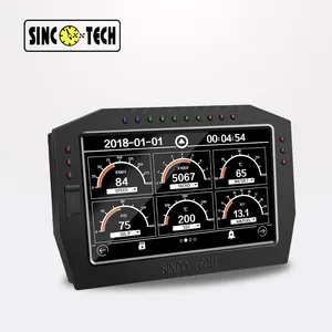 SincoTech จอ LCD ดิจิตอลอเนกประสงค์,อุปกรณ์แผงหน้าปัดสำหรับการแข่งขันเครื่องวัดความเร็วรอบเครื่องวัดความเร็ว ODO Cluster สำหรับรถยนต์ขนาด7นิ้ว (DO909)