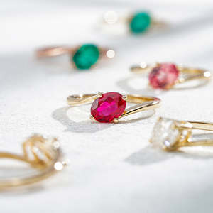 Joyería Personalizada Starsgem, Anillos de Oro Sólido de 9k/10k/14k/18k con Piedras Preciosas Cultivadas en Laboratorio de Corte Ovalado de 6*8mm y Diamantes Cultivados en Laboratorio con Certificado IGI - Product Image 3