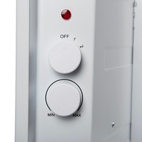 Radiateur à convection sur roulettes autoportant avec thermostat manuel, deux niveaux de puissance, appareil de chauffage intérieur