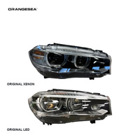 Feux avant à LED double DRL Blue Arrow pour BMW X5 F15 2014-2018, assemblage de phares halogènes à LED, faisceau haut/bas 6000K