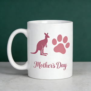 Mug en céramique personnalisé pour la fête des mères en Australie - Tasse à café blanche de 11 oz avec impression de kangourou et de l'Opéra de Sydney, ensemble cadeau pour maman - Product Image 4