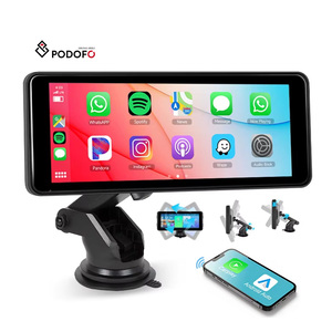 Podofo di động không dây Carplay/Android Auto 6.86 inch HD màn hình xe Màn hình Airplay Android Cast BT âm nhạc FM Transmitter - Product Image 1