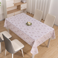 Nappe de table rectangulaire en PVC imprimé à carreaux roses, résistante à la décoloration, pour café