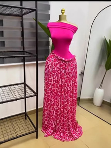 Abito Lungo Stampato Stile 2026 con <span class=keywords><strong>Maniche</strong></span> Corte Patchwork - Stile Vacanza Estiva - Disponibile - Product Image 1