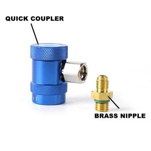 R-1234yf blu Regolabile in ottone refrigerazione attacco rapido connettore per il condizionatore d'aria - Product Image 3