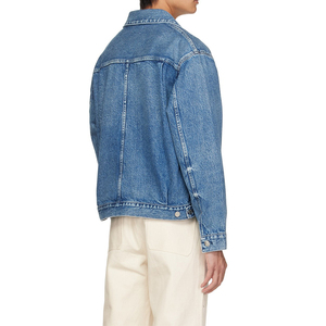 Vente en gros de vestes en jean délavé bleues <span class=keywords><strong>pour</strong></span> hommes à la mode <span class=keywords><strong>Veste</strong></span> en jean de vélo en coton non extensible <span class=keywords><strong>pour</strong></span> hommes - Product Image 4