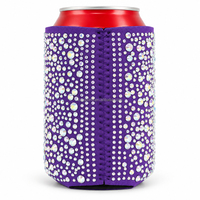 Manchon isotherme personnalisé en néoprène avec strass pour canettes 330 ml – Support de boisson scintillant pour événements, fêtes et cadeaux promotionnels