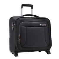 Valise cabine extensible en nylon pour hommes et femmes avec 2 roulettes pivotantes, bagage à roulettes, sac de pilote