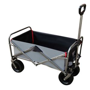 Inklapbare vouwwagen van roestvrij staal met vier wielen, strandkar, boodschappenkar, gereedschapskar, voedselkar, opbergkar - Product Image 4