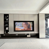 Mueble de TV de pared completo personalizado, gran capacidad de almacenamiento, ecológico y seguro