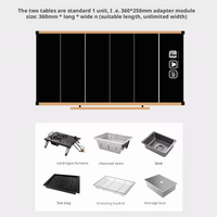 2025 corée nouveau Design extérieur pliable Table de pique-nique noir aluminium pliable cuisson barbecue IGT Camping gril Table