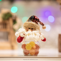 3 styles de pots de rangement pour bonbons de Noël, pots en plastique transparent pour friandises, fournitures artisanales pour la décoration de table de Noël à la maison