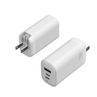 Chargeur rapide PD 65W en nitrure de gallium avec pieds pliables, ports USB-A/USB-C, prise EU/UK, tête de charge interchangeable