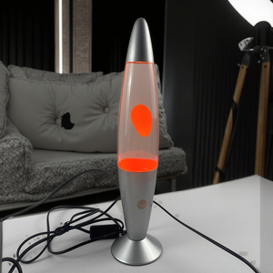 Lampada da 16 pollici In stile moderno vulcano <span class=keywords><strong>Lava</strong></span> con acqua limpida e cera arancione a LED luce notturna Plug-In decorazione per camera regalo Europlug