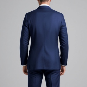 Customized Men's Business <b>Suits</b> Italian Style Breathable Anti-static Anti-Wrinkle Windproof Trendy Designer Collection Navy Blue - Product Image 5