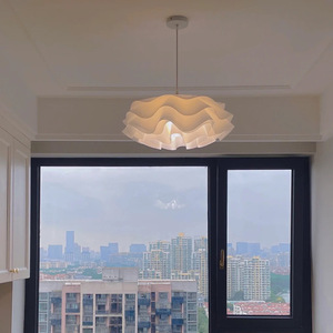 Leta X Bauhaus Modern Pendant <b>Light</b> Cream Color Round Shape <b>LED</b> Single Head Chandelier For Home Bedroom Dining Room - Product Image 3