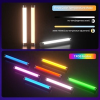 Lampu Tongkat LED RGB Warna-Warni Genggam Magnetik, Lampu Video Portabel untuk Fotografi Studio, Lampu Pengisi Streaming