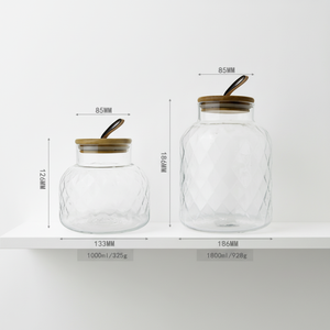 Recipiente <span class=keywords><strong>de</strong></span> Vidrio Decorativo con Patrón <span class=keywords><strong>de</strong></span> Diamantes, Tapa <span class=keywords><strong>de</strong></span> Madera, Hermético, Apto <span class=keywords><strong>para</strong></span> Alimentos, Frasco <span class=keywords><strong>de</strong></span> Almacenamiento <span class=keywords><strong>para</strong></span> Cocina, <span class=keywords><strong>para</strong></span> Cereales, Arroz, Harina, Pasta, Azúcar - Product Image 6