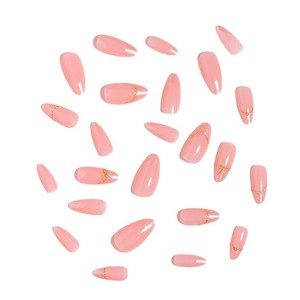 Accessoires <span class=keywords><strong>pour</strong></span> l'art des <span class=keywords><strong>ongles</strong></span>, résine, style français, couverture complète, <span class=keywords><strong>faux</strong></span> <span class=keywords><strong>ongles</strong></span> en forme d'amande, nœud, <span class=keywords><strong>pour</strong></span> les doigts, 24 pièces - Product Image 1