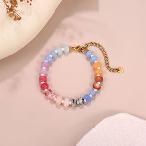 Style Beaded <b>Bracelet</b> Natural Rose Quartz Sunstone Hot Selling Colorful <b>Crystal</b> Wholesale for Women Stainless Steel - Product Image 3