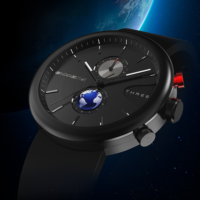 Luxury Men's Stainless Steel Quartz Watch Simple Design Silicone Band Waterproof Chronograph