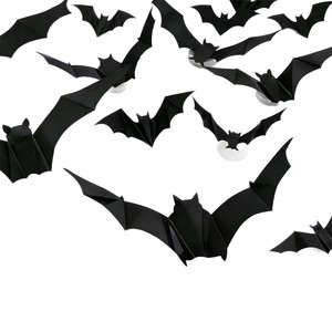 Halloween-themed Party Window Display Wall Embellishments 3D LED-<b>Illuminated</b> PVC Bat Stickers Indoor Use - Product Image 5