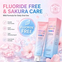 Fabricants de dentifrice, dentifrice à la saveur de chewing-gum, sans fluor, saveur Sakura, blanchiment des dents, soin doux des gencives, fraîcheur, marque privée